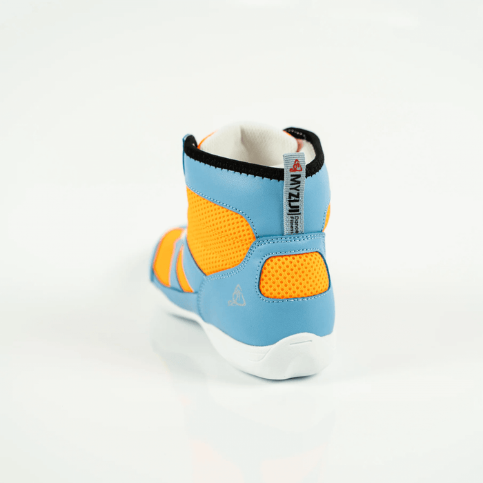 Vigor hi top unisex dance sneaker blue & orange retro