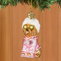Vondels Glass Ornament, Self-Care Yorkie Dog Spa Treatment