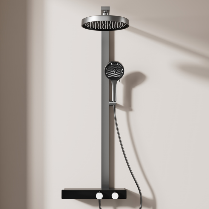 Wall Mounted Shower Set Grey - Luxury Bathroom Shower Set Pakistan - Aqua Bath