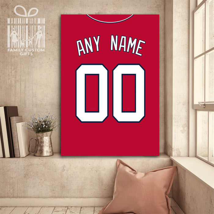 Washington Jersey Custom Canvas Print Wall Art for Boy Girl Men Women Baseball Personalized Canvas Art