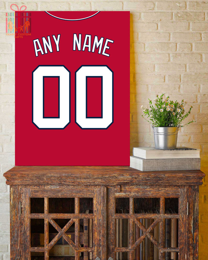 Washington Jersey Custom Canvas Print Wall Art for Boy Girl Men Women Baseball Personalized Canvas Art