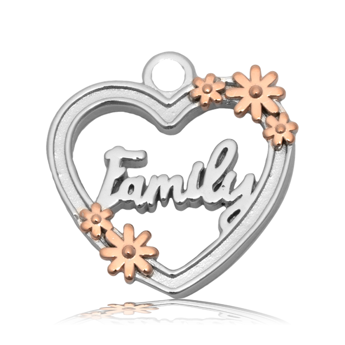 White Moonstone Gemstone Bracelet with Heart Family Sterling Silver Charm