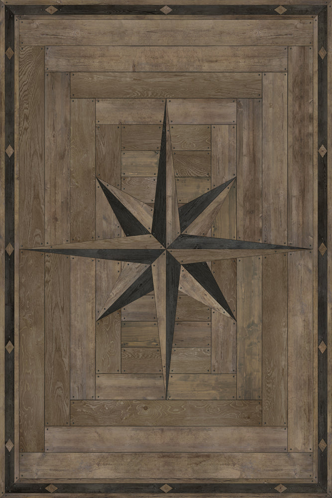 Lehigh Valley Furniture Flooring Vinyl Floorcloth Parquet Wood Moravian Star Bethlehem Star Inlaid Pet Friendly Kid Friendly Rug