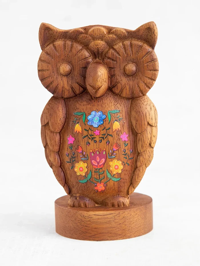 Wooden Owl Eyeglass Holder