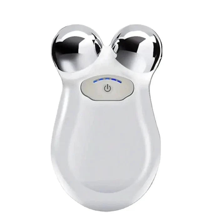 Mandotos International YouthBoost Microcurrent Facial Toner bottle with pump and label, designed for skin rejuvenation.